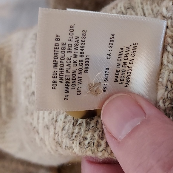 Rosie Neira   Anthropology Women's Cardigan Wool Blend Tan Textured  Lagenlook S - Picture 13 of 13